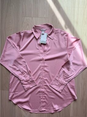 H&M Dusty Pink Long-Sleeve Dress Shirt